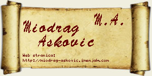 Miodrag Ašković vizit kartica